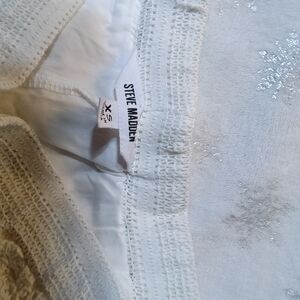 Steve Madden White Textured Knit Top